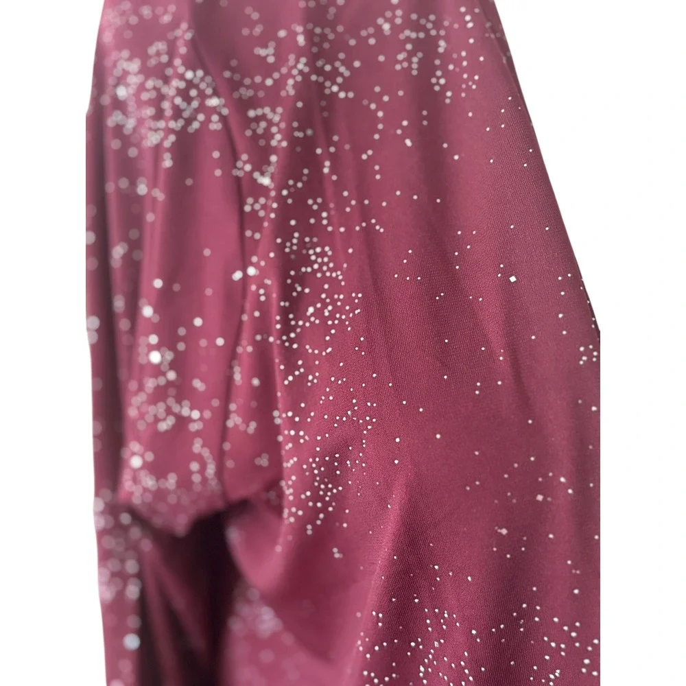 Maroon Open Wrap Cardigan. Sparkly. SZ Large. Wedding Guest Night‎ Out. Stretchy